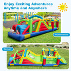 Inflatable Obstacle Course Bounce House With Dual Slides, Tunnels And Climbing - 11396