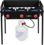 Dual-Burner Portable Propane Gas Stove, 150,000 BTU, Cast Iron