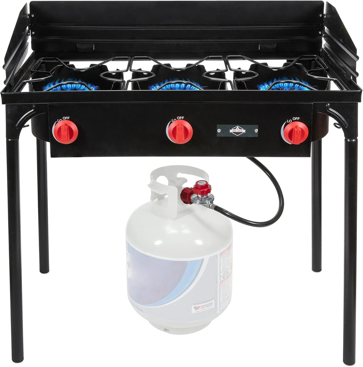 Dual-Burner Portable Propane Gas Stove, 150,000 BTU, Cast Iron