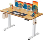 Height Adjustable Electric Standing Desk, 40 x 24 Inches, Light Vintage Brown