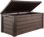 150-Gallon Resin Outdoor Deck Storage Box And Bench - Brown