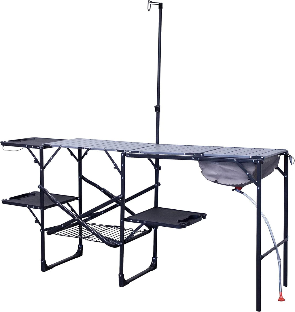 GCI Outdoor Master Cook Station Portable Folding Kitchen Table - Black