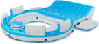 Inflatable Lake And Pool Relaxation Island Lounger, 145 x 125 x 20 in, Blue And White - 56299EP
