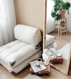 Atelier Del Sofa 1-Seat Teddy Sofa Bed, Cream, 80 cm x 70 cm x 60 cm, Seat Height 24 cm, Bed Length 160 cm - Fold Teddy