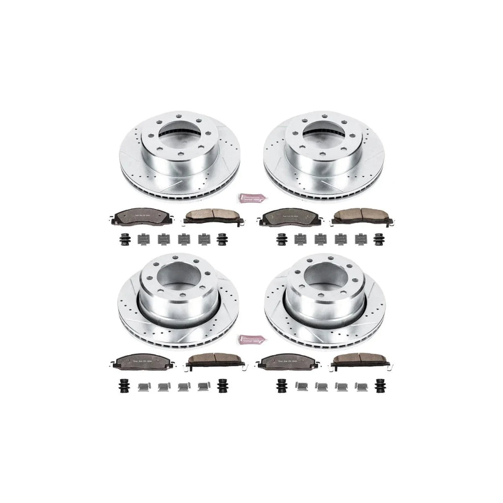 Powerstop Front Z36 Truck Carbon-Fiber Ceramic Brake Pad And Drilled & Slotted Rotor Kit - Z36