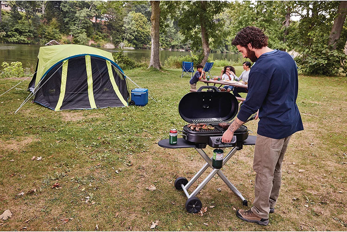 Portable Stand-Up Propane Grill, Black, 3 Burners - 285