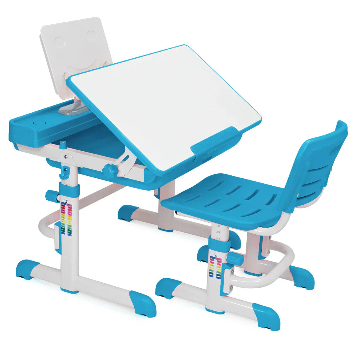 Kids Adjustable Desk And Chair Set, Blue, 16 in x 26-1/2 in