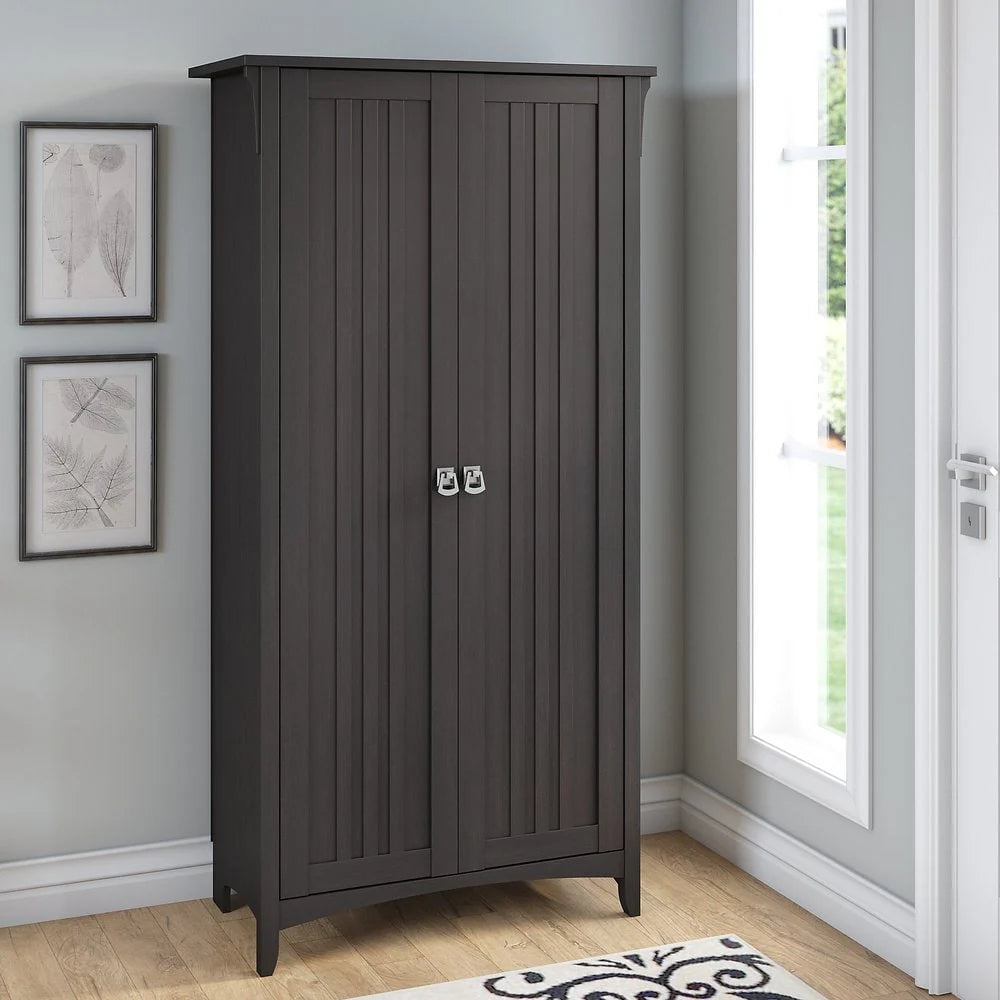 Tall Freestanding Storage Cabinet With Doors And 5 Shelves
