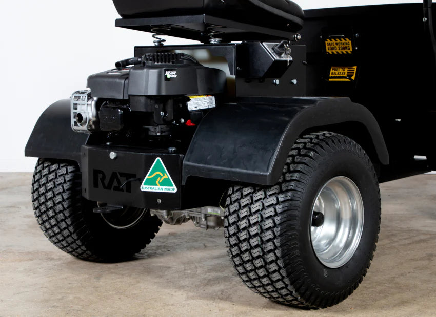 Rat Barrow Ride-On Wheelbarrow, Black, 150 Ltrs, 200kg Capacity, 98cm Wide, 2.3m Long