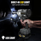 Cordless 1/2 Inch Impact Wrench, 1200Nm, 21V Brushless With 2 4.0Ah Batteries And 5 Sockets