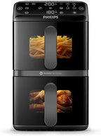 Philips Airfryer Series 4000 Double Vertical Basket 10L, Black/White - RapidAir Technology