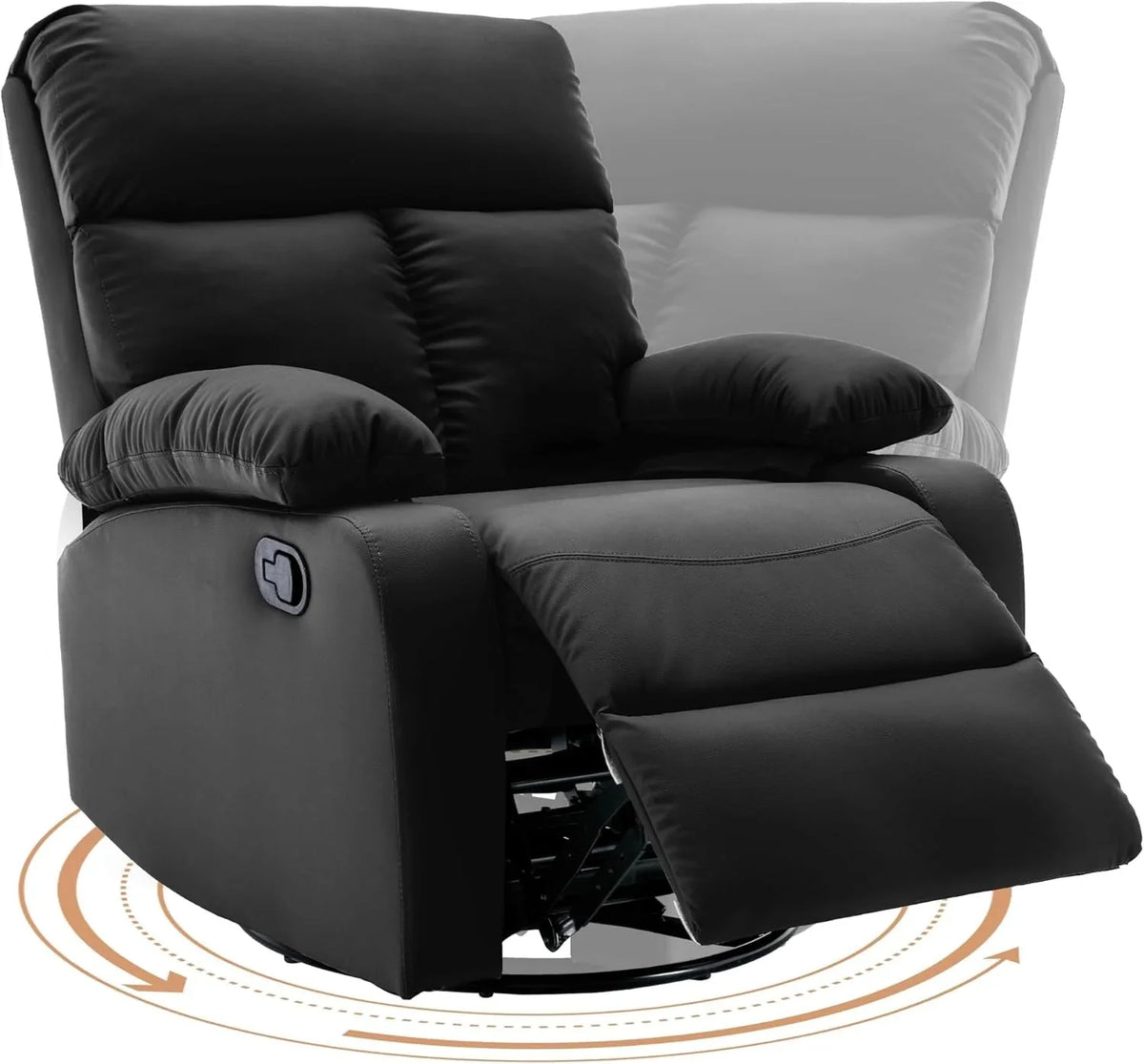 Swivel Rocker Recliner Chair For Compact Spaces - 32in D x 30.2in W x 38.9in H