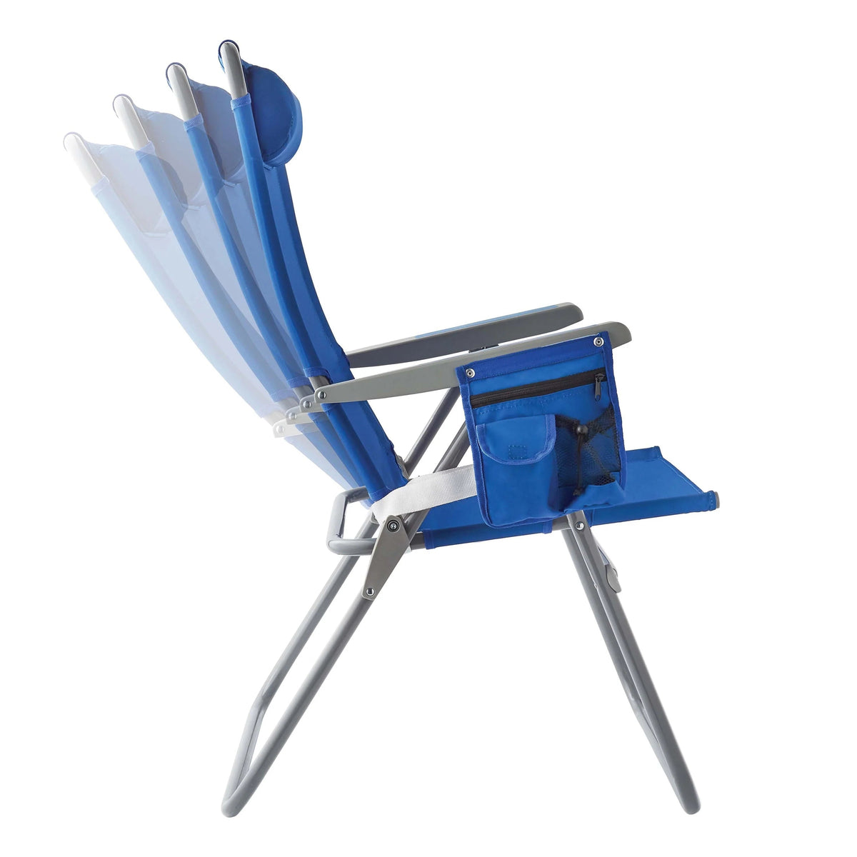 Mainstays Reclining 4-Position Oversize Beach Chair 2-Pack, Blue