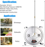 Twinkle Star 15 Inch Stainless Steel Pressure Washer Surface Cleaner With 2 Extension Wands And 2 Replacement Nozzles