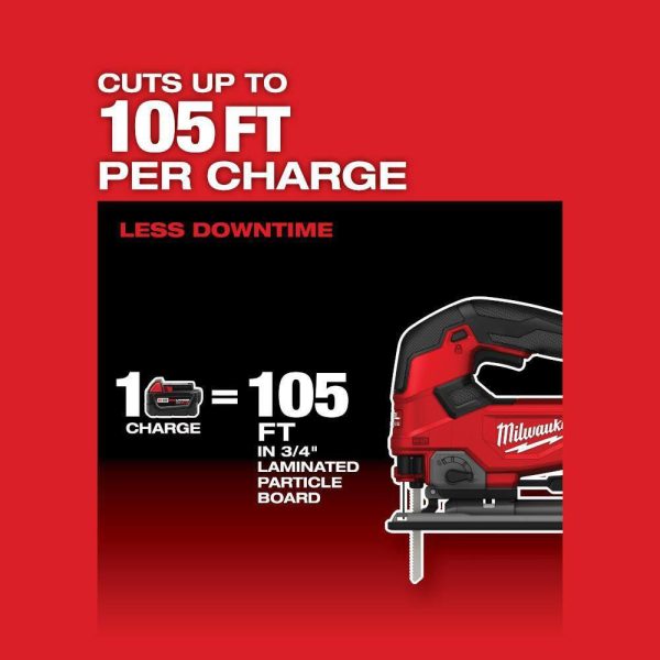 Milwaukee M18 FUEL 18-Volt Lithium-Ion Brushless Cordless D-Handle Jig Saw With M18 5.0 Ah Battery - 2737-20-48-11-1850