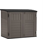 34 Cu. Ft. Horizontal Resin Storage Shed With Locking System, Stoney/Black - 53in D x 32.25in W x 45.5in H