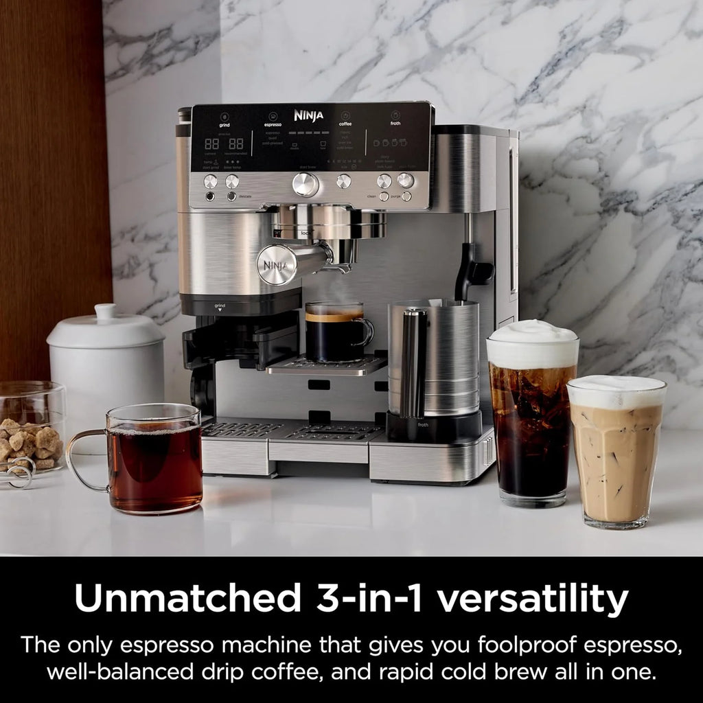 3-In-1 Espresso, Drip Coffee And Rapid Cold Brew Machine, 1650 Watts, 12.99in D X 13.99in W X 14.57in H
