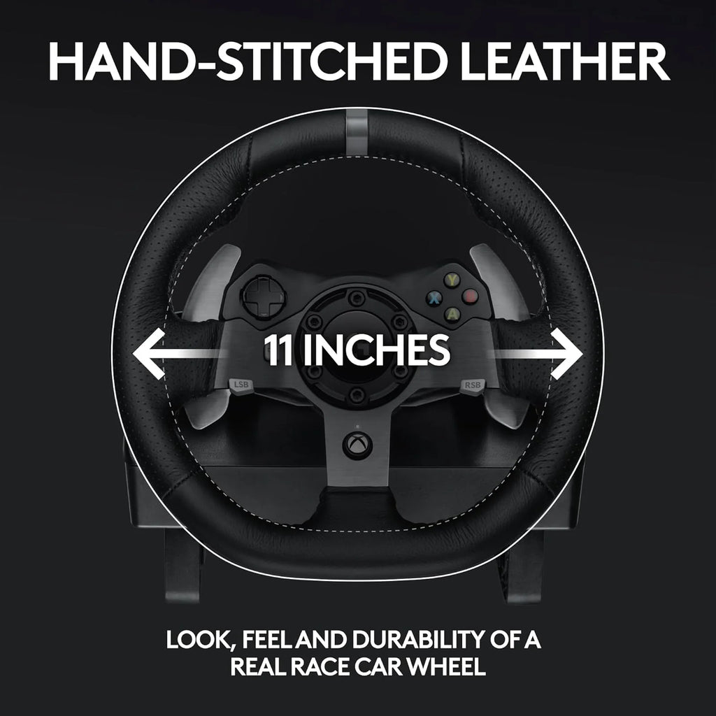 Driving Force Racing Wheel And Pedals With Force Feedback, Leather Cover, Black - G920