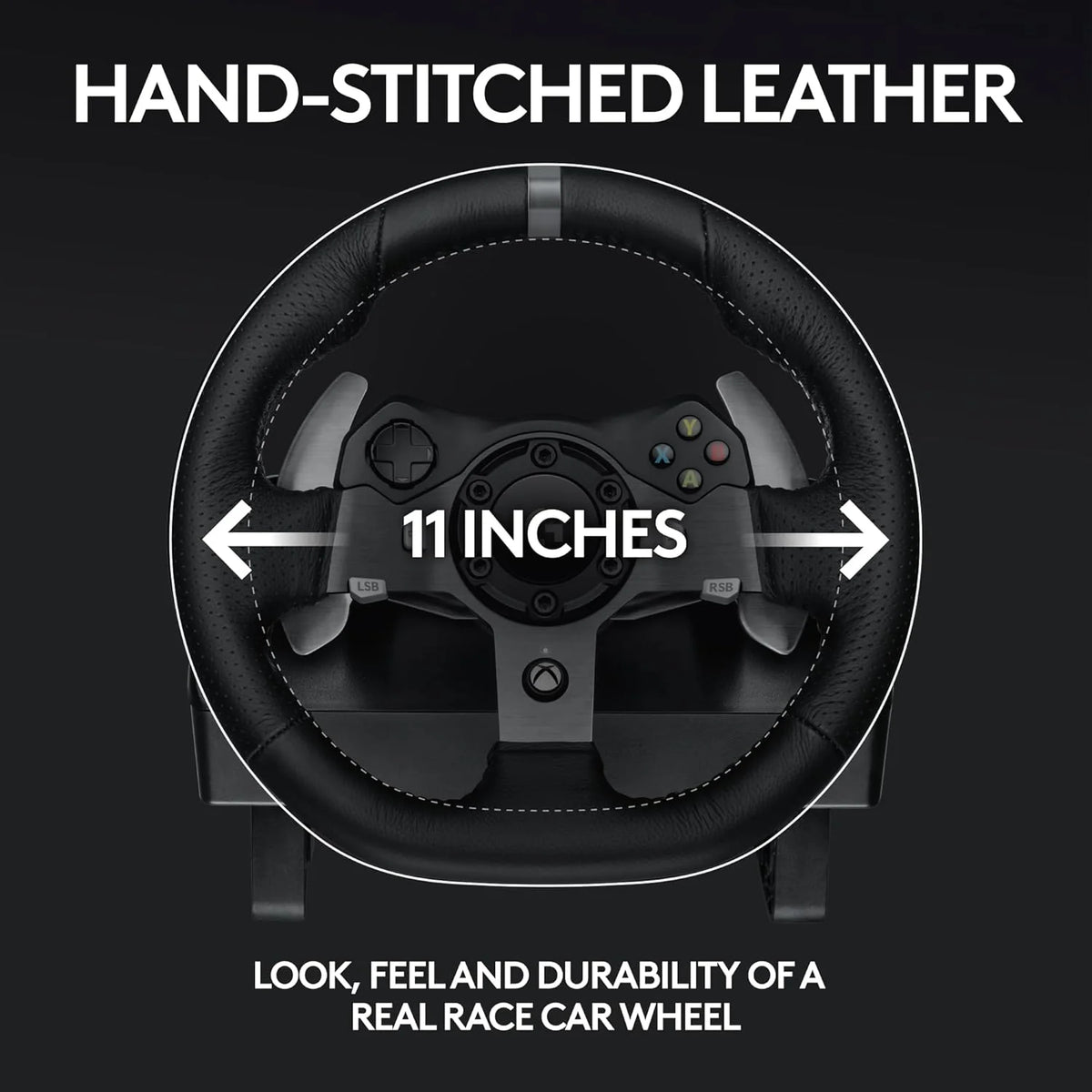 Driving Force Racing Wheel And Pedals With Force Feedback, Leather Cover, Black - G920