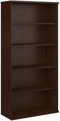 Bush Business Furniture Tall 5 Shelf Bookcase, Mocha Cherry - Series C