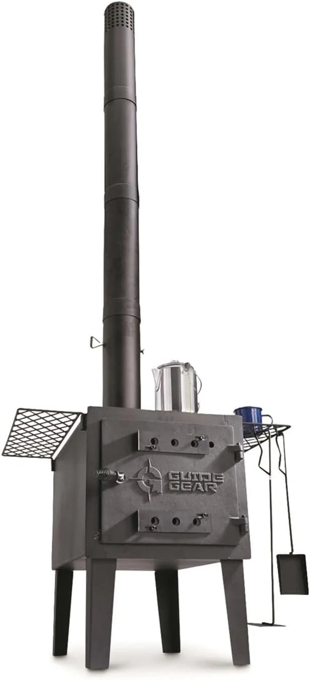 Guide Gear Large Outdoor Wood Burning Stove With Chimney Pipe