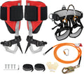 Tree Climbing Spikes Set With Safety Seat And 10FT Steel Wire Core Flip Line Kit