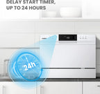 COMFEE' Countertop Dishwasher, 6 Place Settings, 8 Programs, Whole Black - CDC22P1BBB