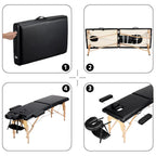 Yaheetech Portable Foldable Massage Table With Adjustable Headrest - 25in To 33.3in