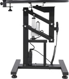 Electric Hydraulic Lift Pet Grooming Table, 24in 360 Degree Rotating Desktop, Black