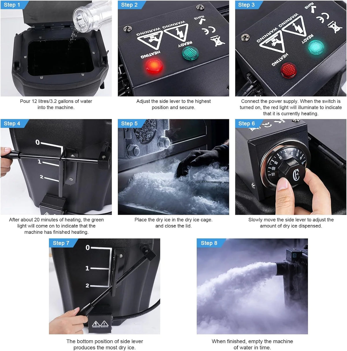 Dry Ice Fog Machine With Tube Nozzle, 3500W, Black - ZQ16046US