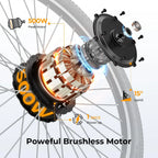 Electric Bike For Adults, 500W Peak Motor, 360Wh Removable Battery, 7-Speed, 26 Inch Tires - EB5