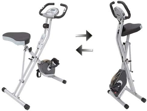 Compact Folding Exercise Bike With Bluetooth Tracking, 8 Levels, Grey