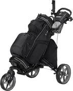 Aluminum Golf Push Cart With 360 Degree Rotating Front Wheel - 44.69in D x 27.75in W x 49.4in H