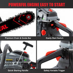 SALEM MASTER 20 Inch 62CC 3.4HP 2 Stroke Gas Powered Chainsaw - 20IN-6220G