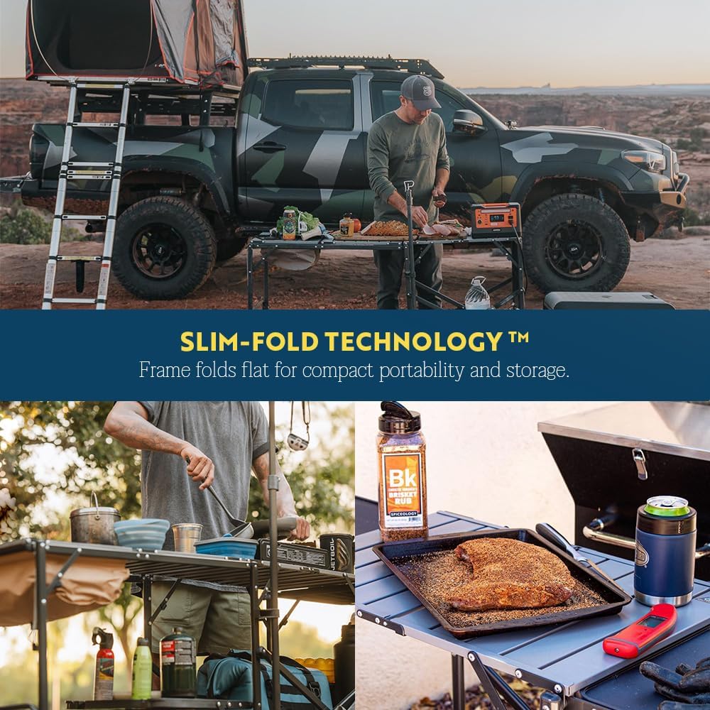 GCI Outdoor Master Cook Station Portable Folding Kitchen Table - Black