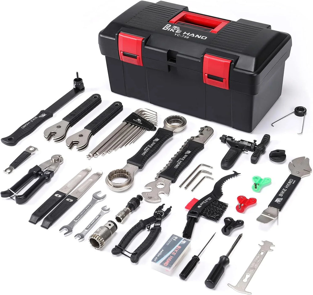 34-Piece Carbon Steel Bike Repair Tool Kit With Tool Box - YC-758