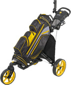 Aluminum Golf Push Cart With 360 Degree Rotating Front Wheel - 44.69in D x 27.75in W x 49.4in H
