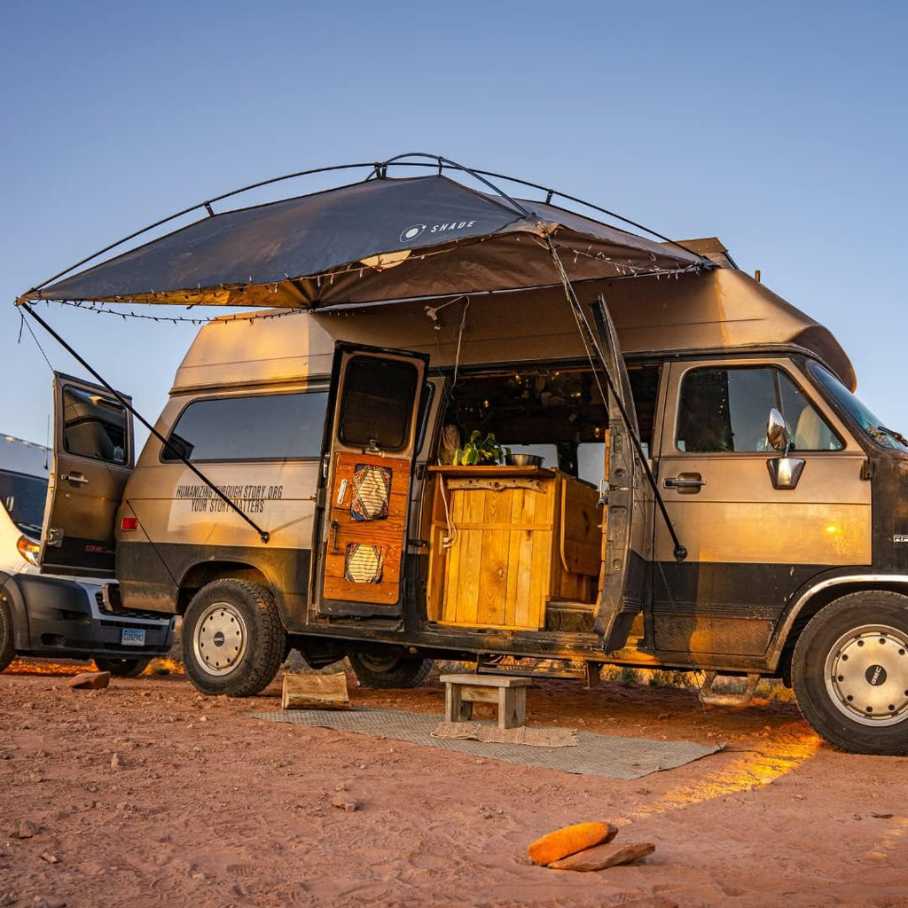 MoonShade Portable Vehicle Awning, 9 ft x 7 ft, Shadow Blue