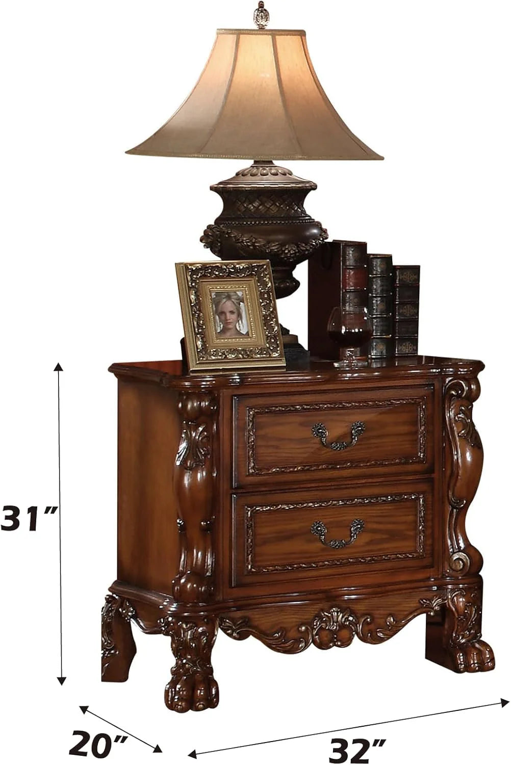 Apricot Nightstand, 31.75 Inches x 20 Inches x 30.5 Inches - 12143