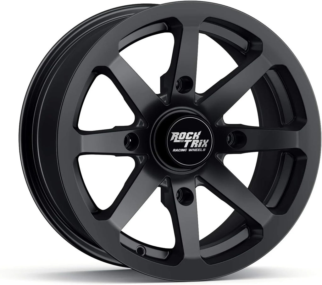 RockTrix ATV UTV SxS Wheels 15x7 4x137 4+3 Offset Matte Black Set Of 4 - RT102