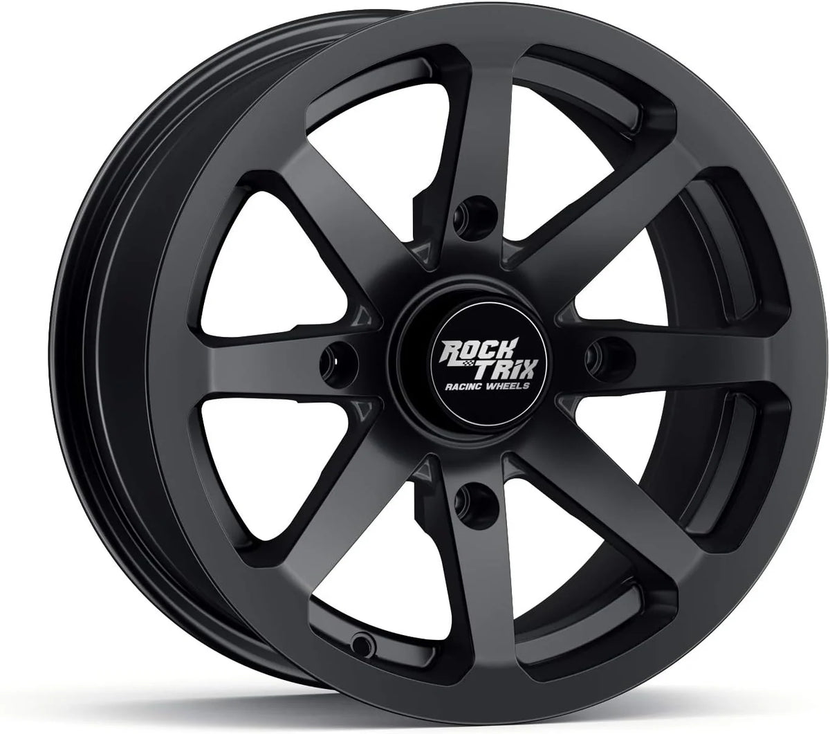 RockTrix ATV UTV SxS Wheels 15x7 4x137 4+3 Offset Matte Black Set Of 4 - RT102