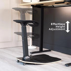 Ergonomic Height-Adjustable Leaning Chair With Anti-Fatigue Mat, Black - 61cm To 118cm