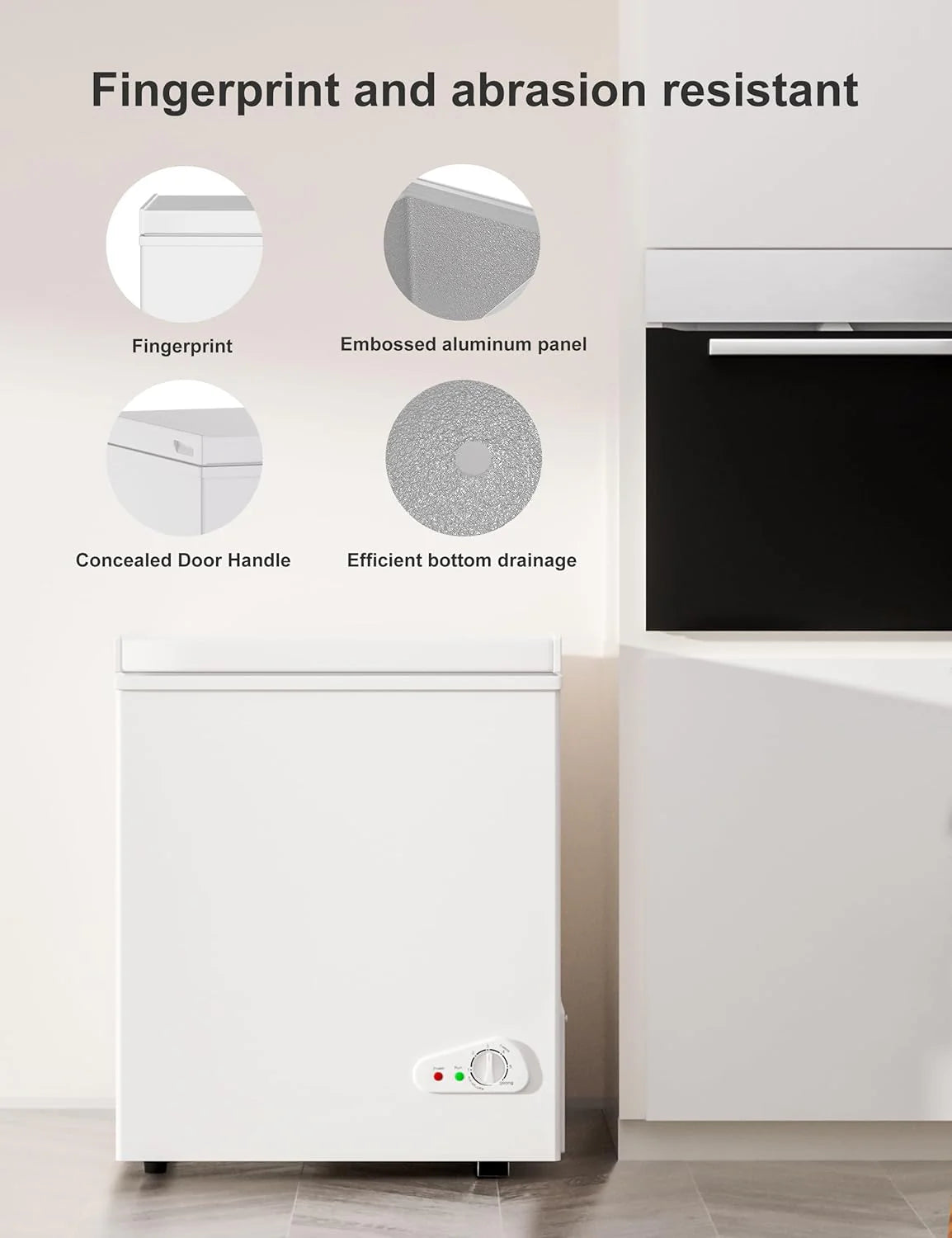 7.0 Cu Ft Chest Freezer, White, 21.1in W x 20.3in D x 32.3in H
