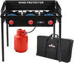 Dual-Burner Portable Propane Gas Stove, 150,000 BTU, Cast Iron