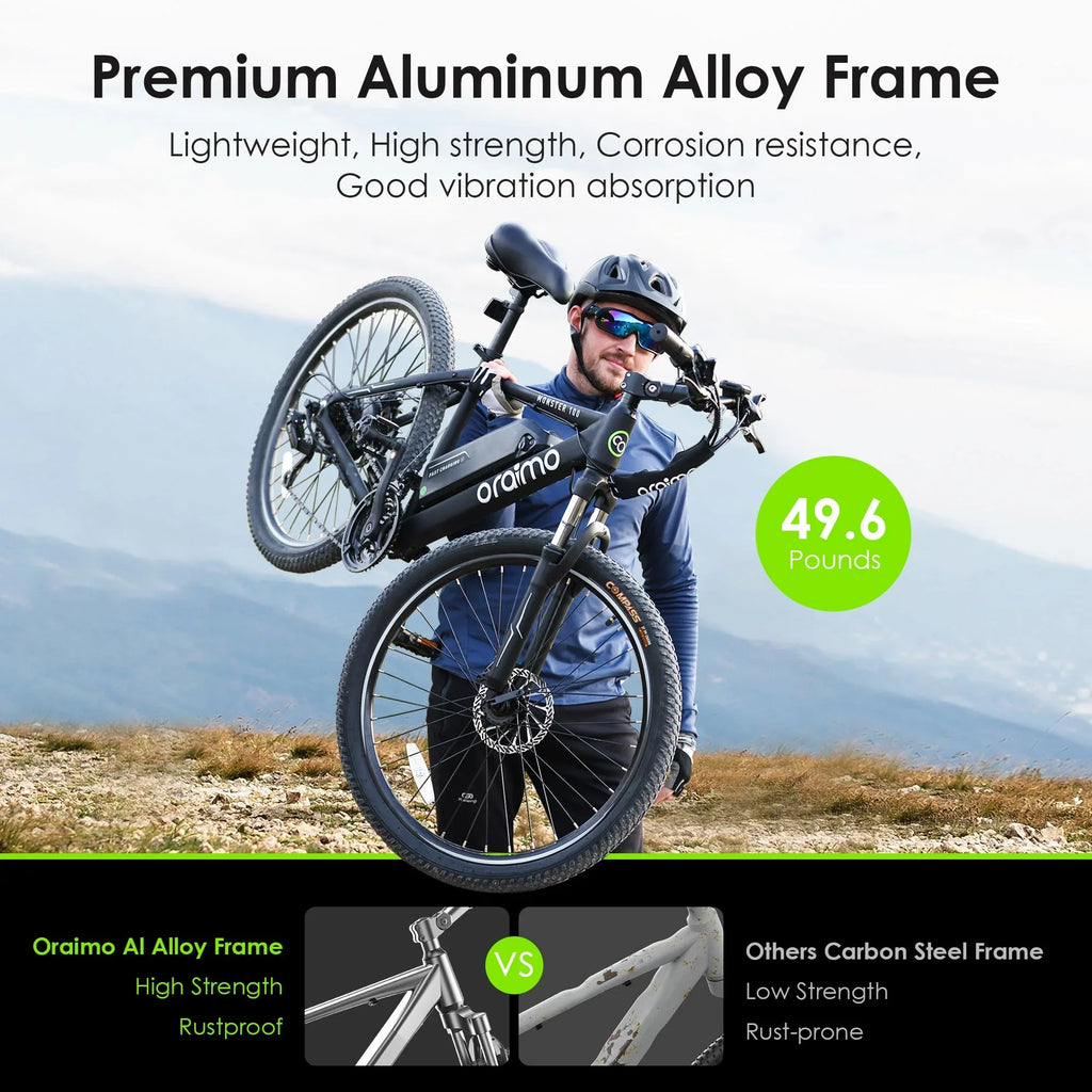 Electric Mountain Bike For Adults, 350W BAFANG Motor, 26 Inches, Black
