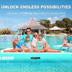 AWSUM Inflatable Floating Dock Platform, 10 x 8 ft, Mint Green