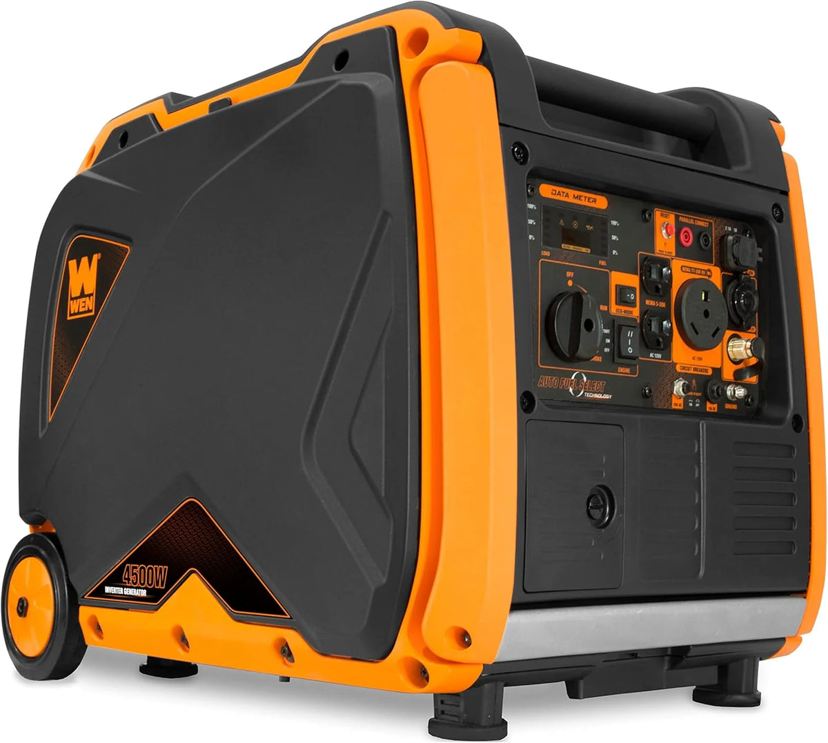 WEN Dual Fuel RV-Ready Portable Inverter Generator, 6800W, Orange - DF680iX