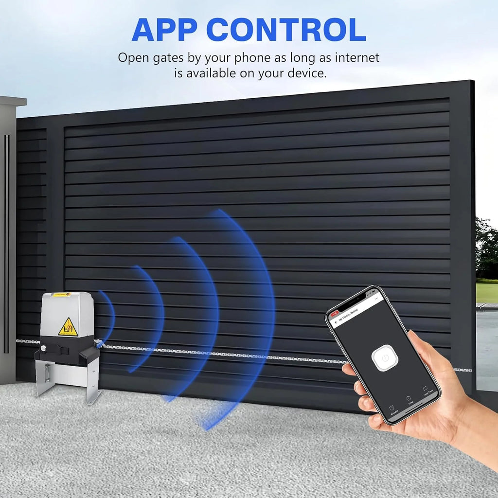 Automatic Sliding Gate Opener Motor, 750-Watt, 4 Remote Controllers, Wireless Keyboard - Up To 40 Feet