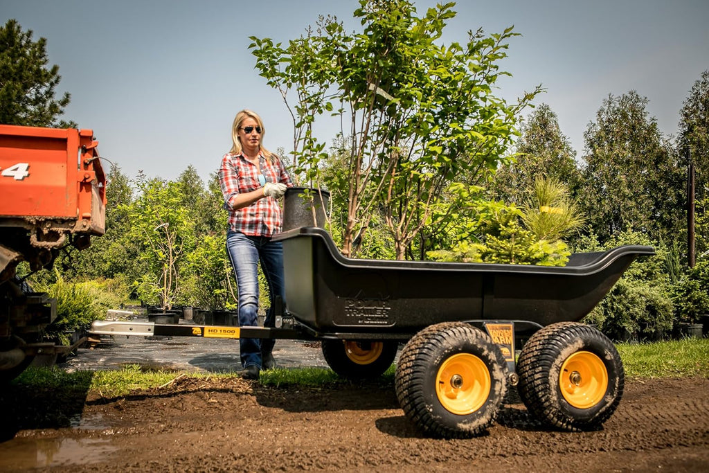 Polar Heavy Duty Tandem Axle ATV UTV Lawn Mower Trailer, 1200 lbs., 15 cu.ft., Black - TA1200
