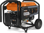 Generac Gas-Powered Portable Generator, 8,000 Watts, Electric Start, Orange/Black - 7715